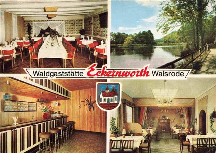 Walsrode Lueneburger Heide Waldgaststaette Eckernworth Speisesaal Gastraeume Bar – Ansichtskarte Walsrode