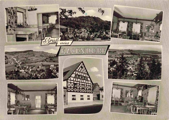 Kasendorf Oberfranken Gasthof Goldener Anker Gastraeume Panorama – Ansichtskarte Kasendorf