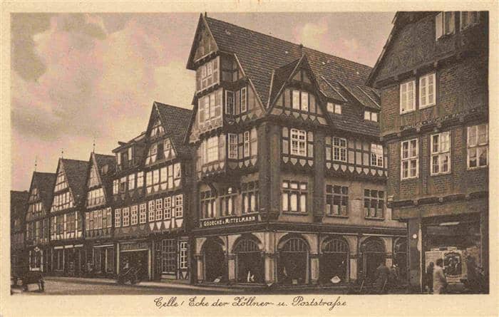 Celle  Niedersachsen Ecke Zoellner- und Poststrasse Fachwerkhaeuser – Ansichtskarte Celle