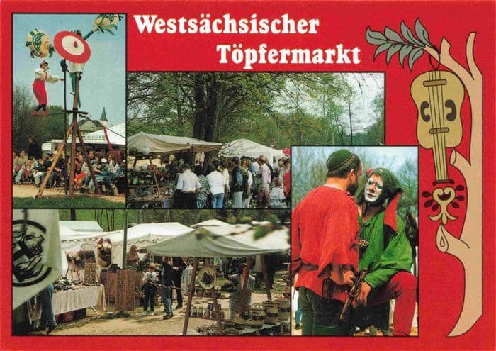 Crimmitschau Sachsen Westsaechsicher Toepfermarkt – Ansichtskarte Crimmitschau