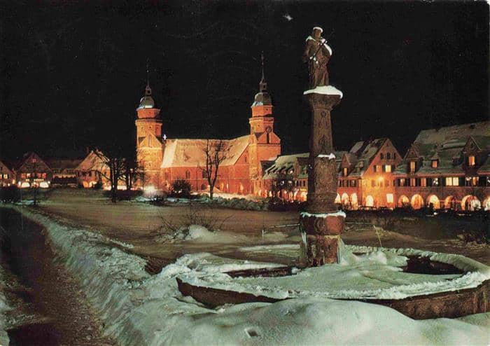 FREUDENSTADT BW Kurort zur Weihnachtszeit Nachtaufnahme – Ansichtskarte Freudenstadt