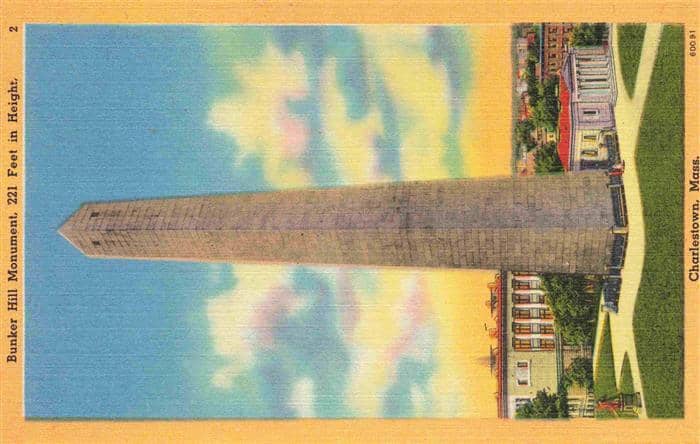 Boston  Massachusetts USA Bunker Hill Monument 221 Feet in Height – Ansichtskarte Boston
