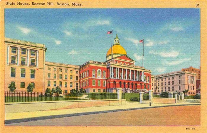 Boston  Massachusetts USA State House Beacon Hill – Ansichtskarte Boston