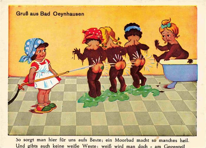 BAD OEYNHAUSEN Moorbad Karikatur – Ansichtskarte Bad Oeynhausen