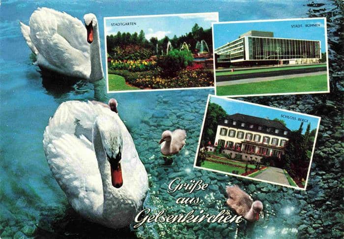 GELSENKIRCHEN NRW Stadtgarten Staedt Buehnen Schloss Berge – Ansichtskarte Gelsenkirchen