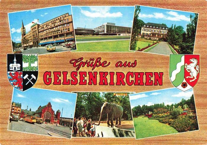GELSENKIRCHEN NRW Teilansichten Schloss Berge Ruhrzoo Park – Ansichtskarte Gelsenkirchen
