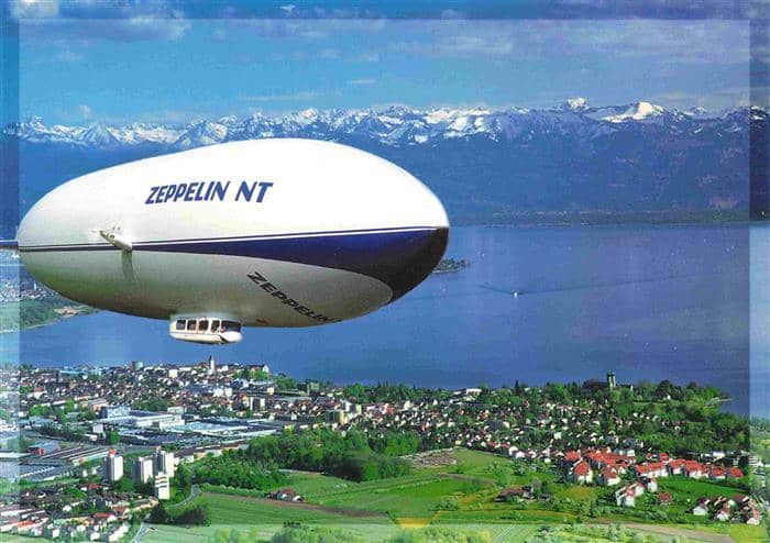 Friedrichshafen Bodensee Fliegeraufnahme mit Zeppelin – Ansichtskarte Friedrichshafen Bodensee