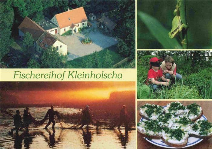 Kleinholscha Neschwitz Sachsen Fischereihof Kleinholscha Fliegeraufnahme Teilans – Ansichtskarte Bautzen