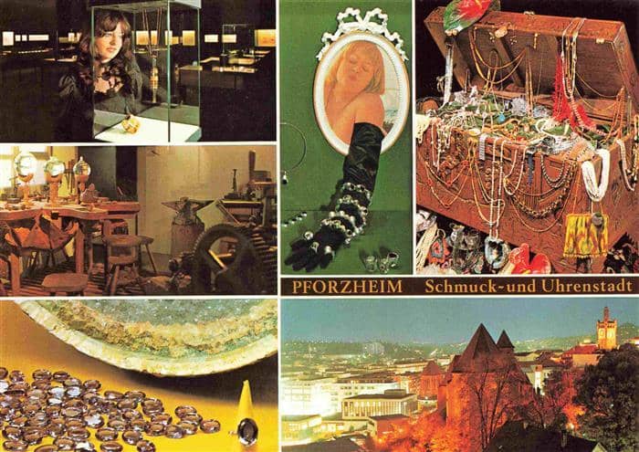 Pforzheim Schmuckmuseum im Reuchlinhaus Goldschmiedewerkstatt Edelsteinausstelle – Ansichtskarte Pforzheim