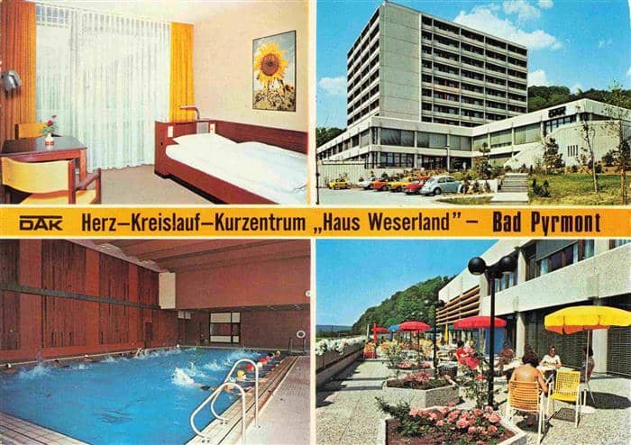 BAD PYRMONT Kurzentrum Haus Weserland Appartement Hallenbad Terrasse – Ansichtskarte Bad Pyrmont