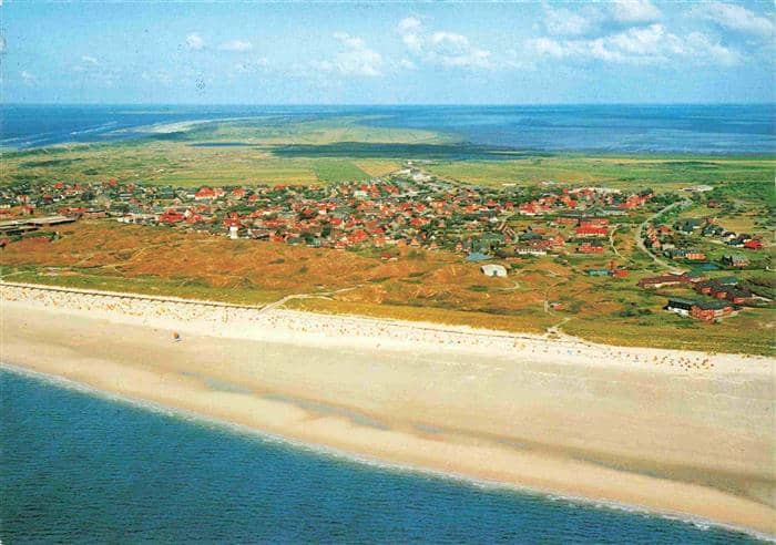 Langeoog Nordseebad Panorama Nordseeinsel Strand – Ansichtskarte Langeoog