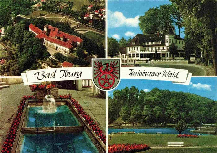 Bad Iburg Waldhotel Felsenkeller Hotel Restaurant Café Brunnen Parkanlagen – Ansichtskarte Bad Iburg