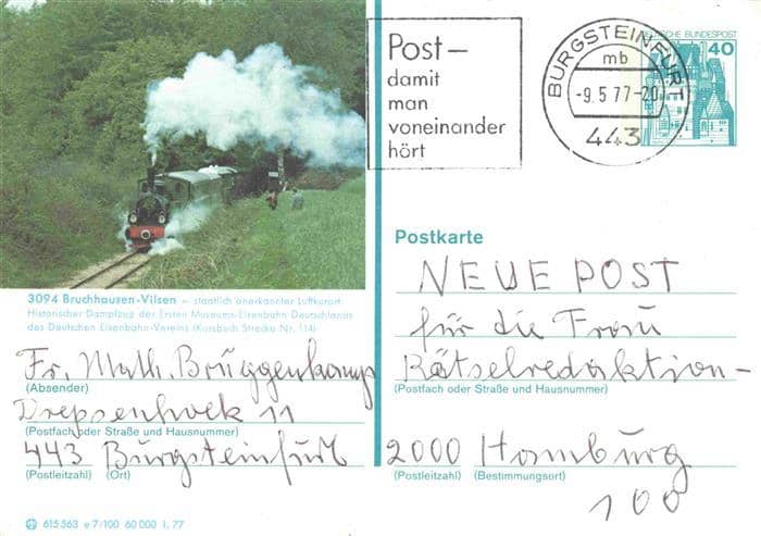 Bruchhausen-Vilsen Historischer Dampfzug – Ansichtskarte Bruchhausen-Vilsen