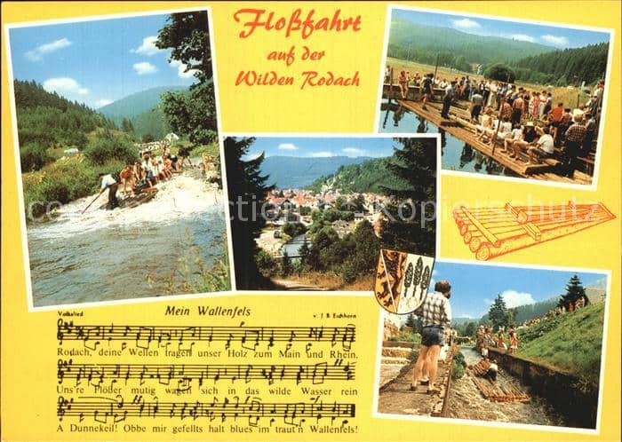 Frankenwald Region Floßfahrt auf der wilden Rodach – Ansichtskarte
