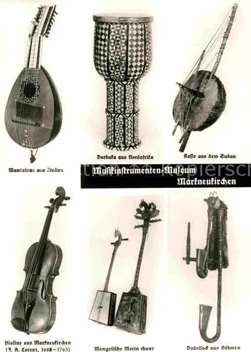 Musikinstrument Kasso Sudan Mongolische Morin Violine Markneukirchen Museum – Ansichtskarte