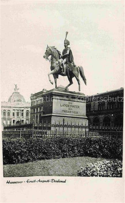 Badenstedt HANNOVER Ernst-August-Denkmal Reiterstandbild Platz Opernhaus Blumenb – Ansichtskarte Hannover