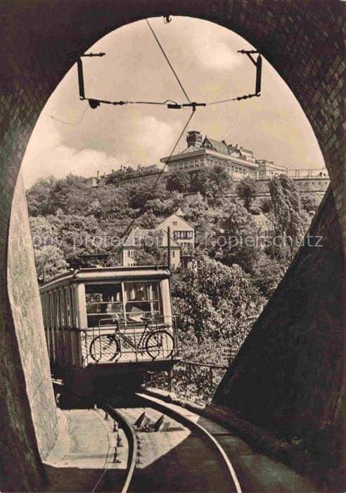 Bad Weisser Hirsch Dresden Standseilbahn Luisenhof HO-Gaststaette Tunnelausfahrt – Ansichtskarte Dresden Elbe