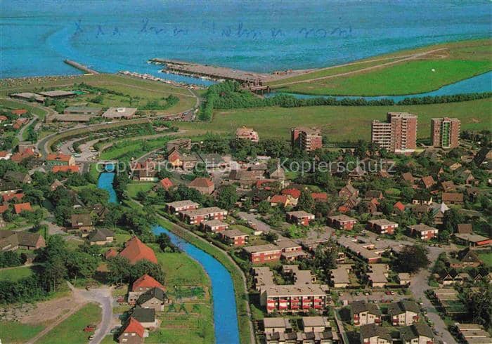 Schillig Horumersiel Nordseebad Friesland Niedersachsen Fliegeraufnahme Kanal Ha – Ansichtskarte Horumersiel Wangerland