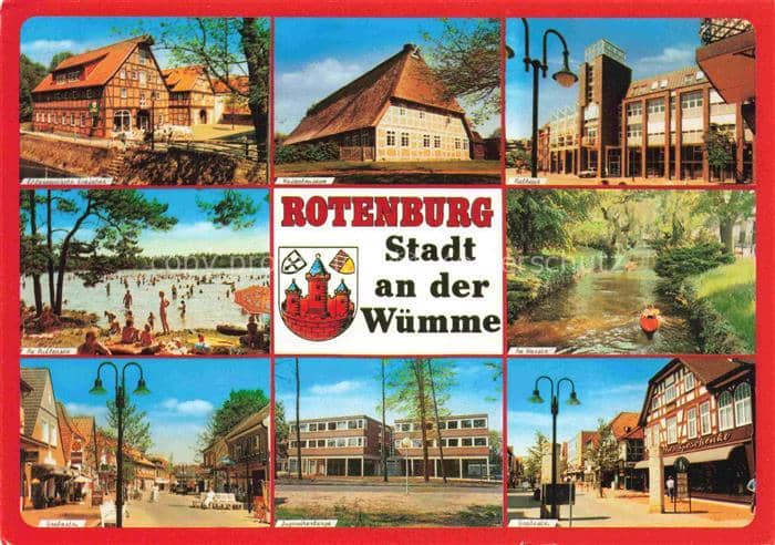 Rotenburg Wuemme Hannover Niedersachsen Heimatmuseum Rathaus Freibad Wuemme-Flus – Ansichtskarte Rotenburg (Wümme)