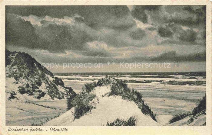 BORKUM Nordseebad Niedersachsen Sturmflut Duenen Nordsee Nordseebad Strand Wolke – Ansichtskarte Borkum