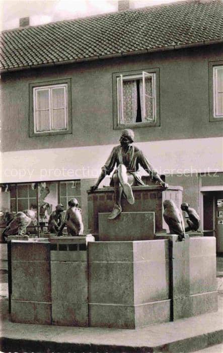 BRAUNSCHWEIG  Niedersachsen Eulenspiegel-Brunnen Brunnen Skulptur Figuren Bronze – Ansichtskarte Braunschweig