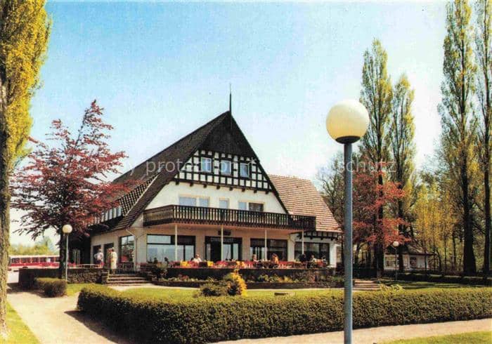 Lembruch Duemmersee Niedersachsen Duemmerhotel Strandlust Fachwerk Terrasse Park – Ansichtskarte Lembruch