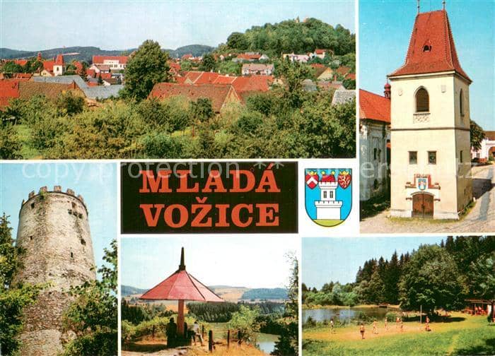 Mlada Vozice Jung Woschitz CZ Panorama Hradem Barokni Zamek Gotickeho hradu Semb – Ansichtskarte