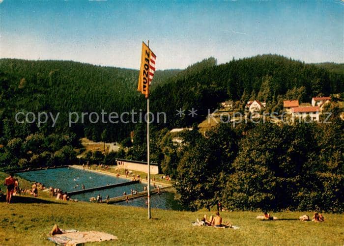 Warmensteinach Fichtelgebirge Bayern Schwimmbad – Ansichtskarte Warmensteinach