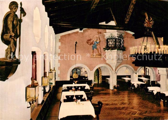 Wallgau Garmisch-Partenkirchen Bayern Hotel-Gasthof Post Innenansicht – Ansichtskarte Wallgau