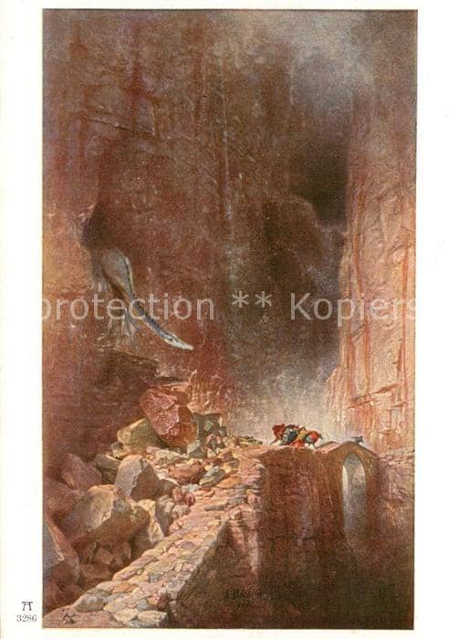 Boecklin Arnold Boecklin Nr.3286 Die Drachenschlucht – Ansichtskarte