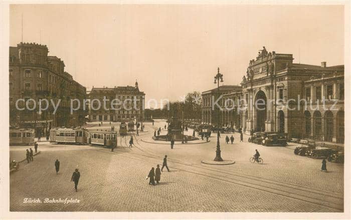 Strassenbahn Zuerich Bahnhofstrasse – Ansichtskarte