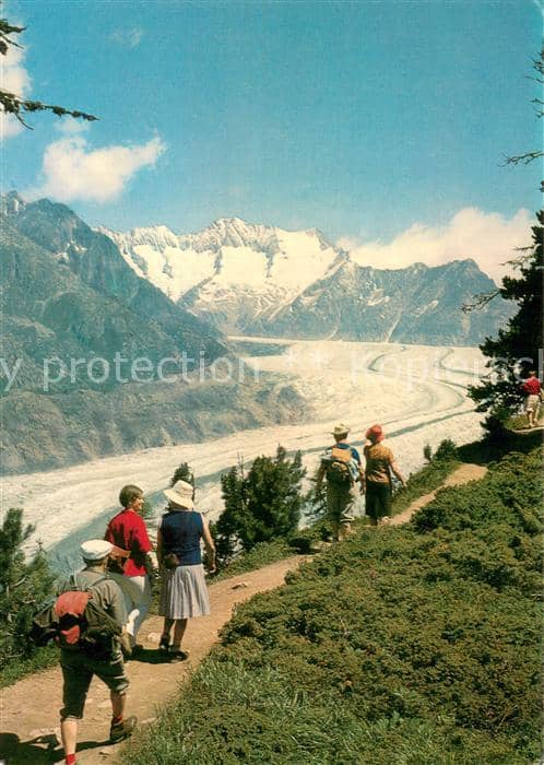 Wandern Aletschwag Grosser Aletschgletscher – Ansichtskarte
