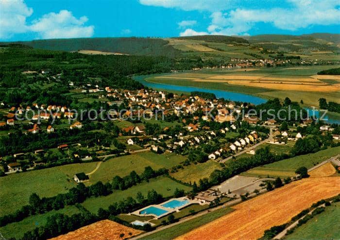 Polle Oberweser Holzminden Niedersachsen Fliegeraufnahme – Ansichtskarte Polle