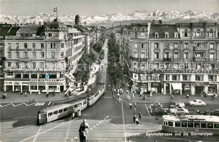 Strassenbahn Zuerich Bahnhofstrasse Glarneralpen – Ansichtskarte