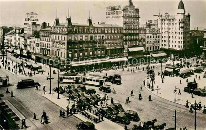 Strassenbahn Bruxelles Panorama view North Station – Ansichtskarte