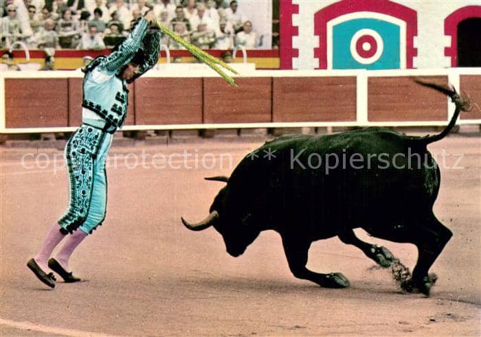 Stierkampf Corrida de Toros Bullfight Par de Banderillas – Ansichtskarte