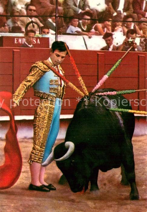 Stierkampf Corrida de Toros Bullfight Recuerdo de Espana – Ansichtskarte
