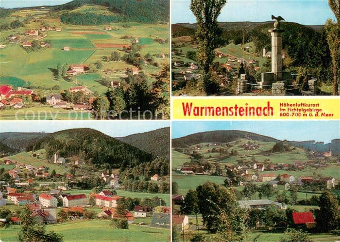 Warmensteinach Fichtelgebirge Bayern Fliegeraufnahme Fichtelgebirge Teilansichte – Ansichtskarte Warmensteinach