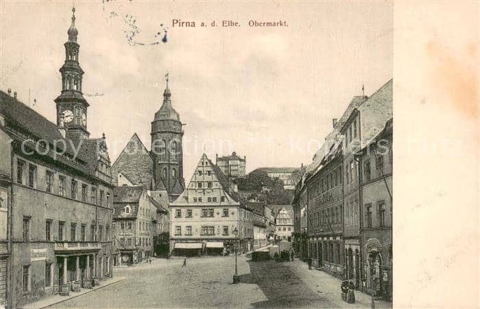 Pirna Elbe Sachsen Obermarkt Altstadt – Ansichtskarte Pirna