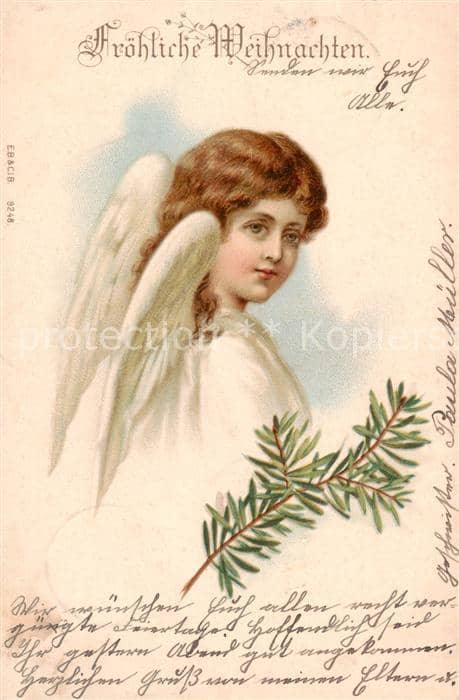 Engel EB&amp;CIB 8248 Weinachten Litho – Ansichtskarte