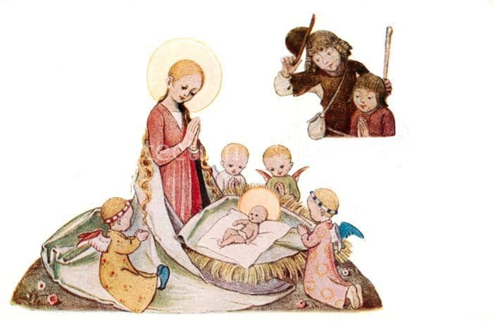 Jesus Christus Christentum 50 Anbetung Christkind – Ansichtskarte