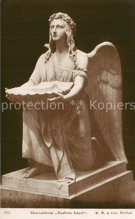 Skulpturen Sculptures Sculpturi-- B.M.&amp;Cos Thorvaldsens Daabens Engel – Ansichtskarte