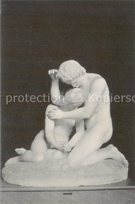 Skulpturen Sculptures Sculpturi-- Kobenhavn Har. Conradsen Adam og Eva – Ansichtskarte