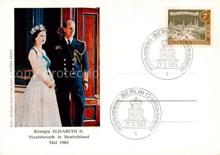 Adel England Elisabeth 2 in Deutschland – Ansichtskarte