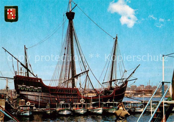 Segelschiffe Santa  Barcelona – Ansichtskarte