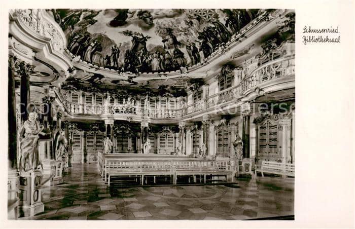 Bibliothek Library Schussenried Bibliotheksaal – Ansichtskarte