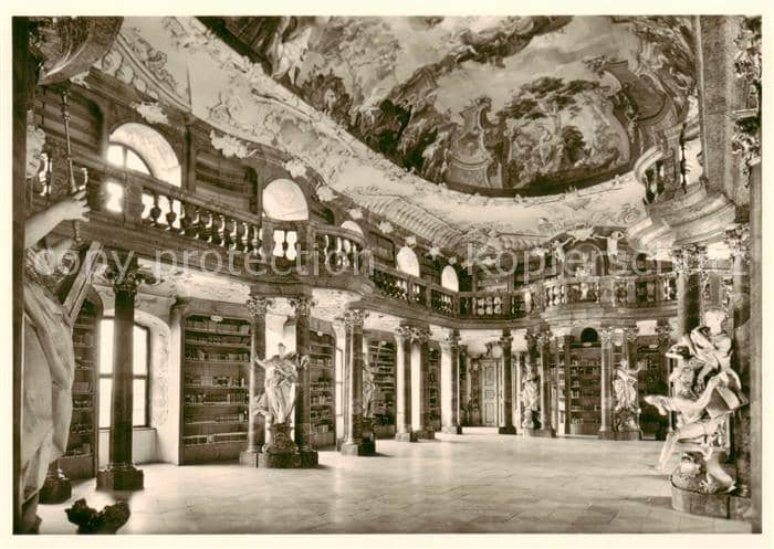 Bibliothek Library Ehemalige Kloster Ulm Wiblingen Bibliotheksaal – Ansichtskarte