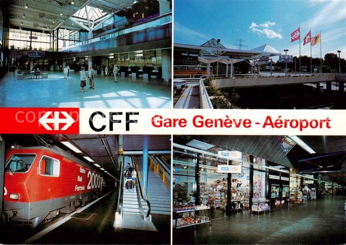 Flughafen Airport Aeroporto CFF Gare Geneve Airoport – Ansichtskarte