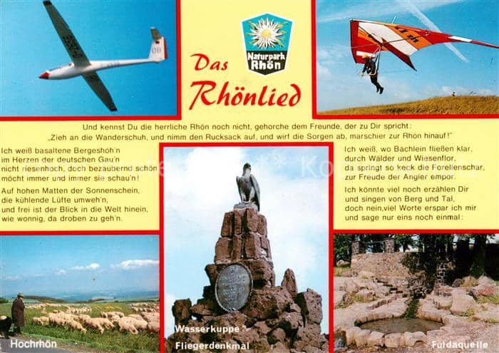 Segelflug Gliding Vol-Voile Vuolo-a-Vela Volo-a-Vela-- Rhoenlied Naturpark Rhoen – Ansichtskarte