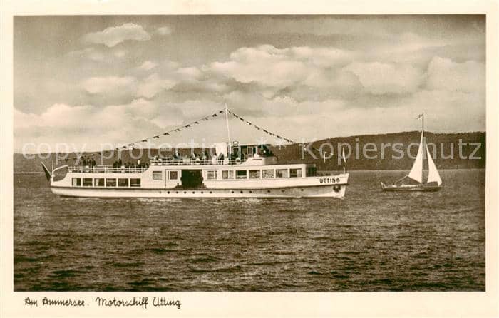 Schiffe Ships Navires Ammersee Motorschiff Utting – Ansichtskarte